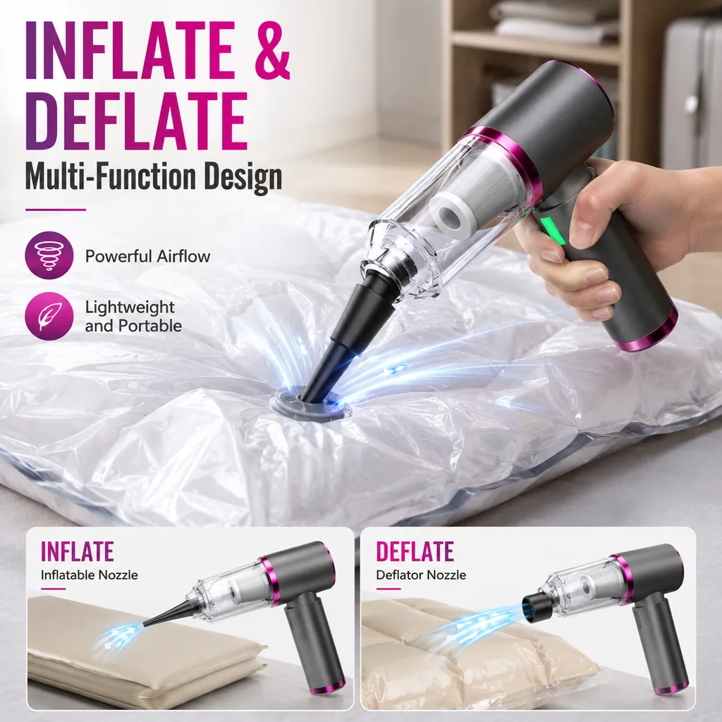 Aspiradora de mano inalámbrica CV-4000 de 4000Pa · 50W húmedo/seco con 7 accesorios— 6