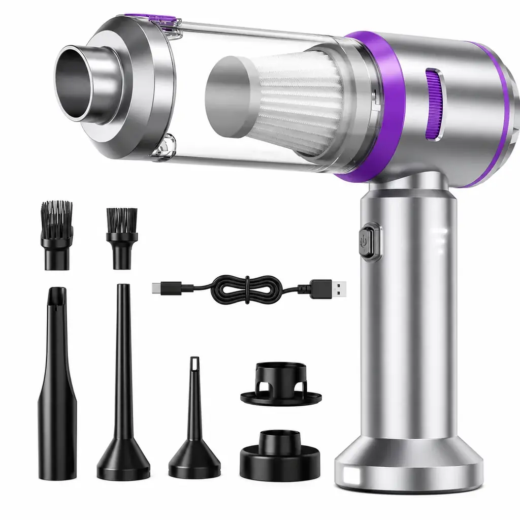 เครื่องดูดฝุ่นในรถไร้สายแบบไม่มีแปรงถ่าน 15KPa พร้อมเป่าลม 2 in 1 เครื่องดูดฝุ่นแบบพกพา โรงงาน OEM ODM— 1