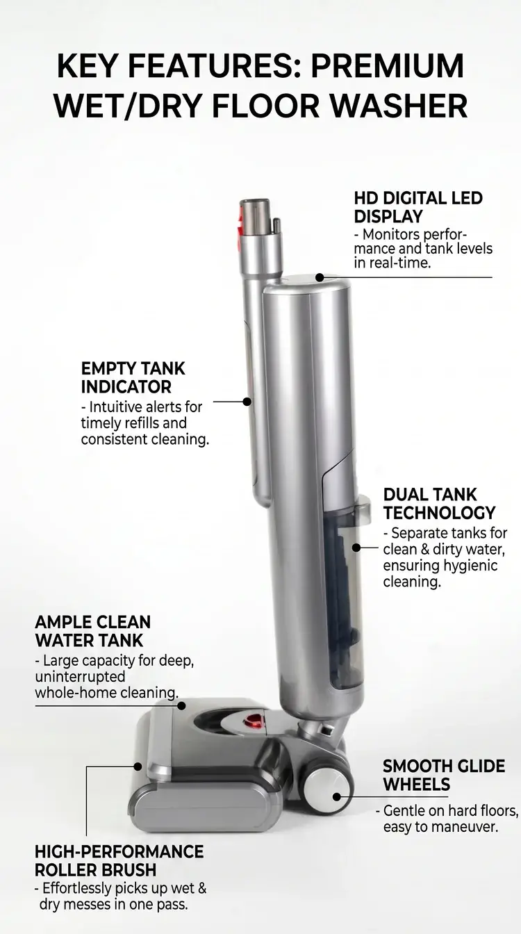 EG16Pro Cordless Wet & Dry Floor Washer · 5-in-1 Cleaning System 06