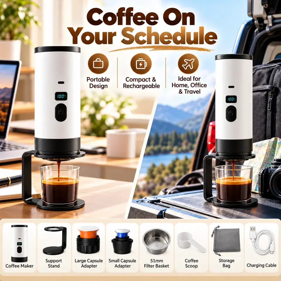 XYD-003 3-in-1 Portable Espresso Machine · Self-Heating & Rechargeable 2
