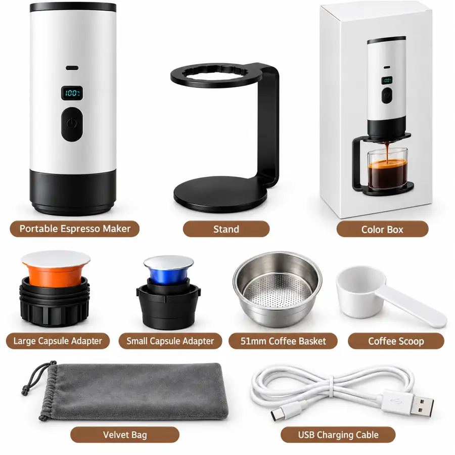 XYD-003 3-in-1 Portable Espresso Machine · Self-Heating & Rechargeable 02