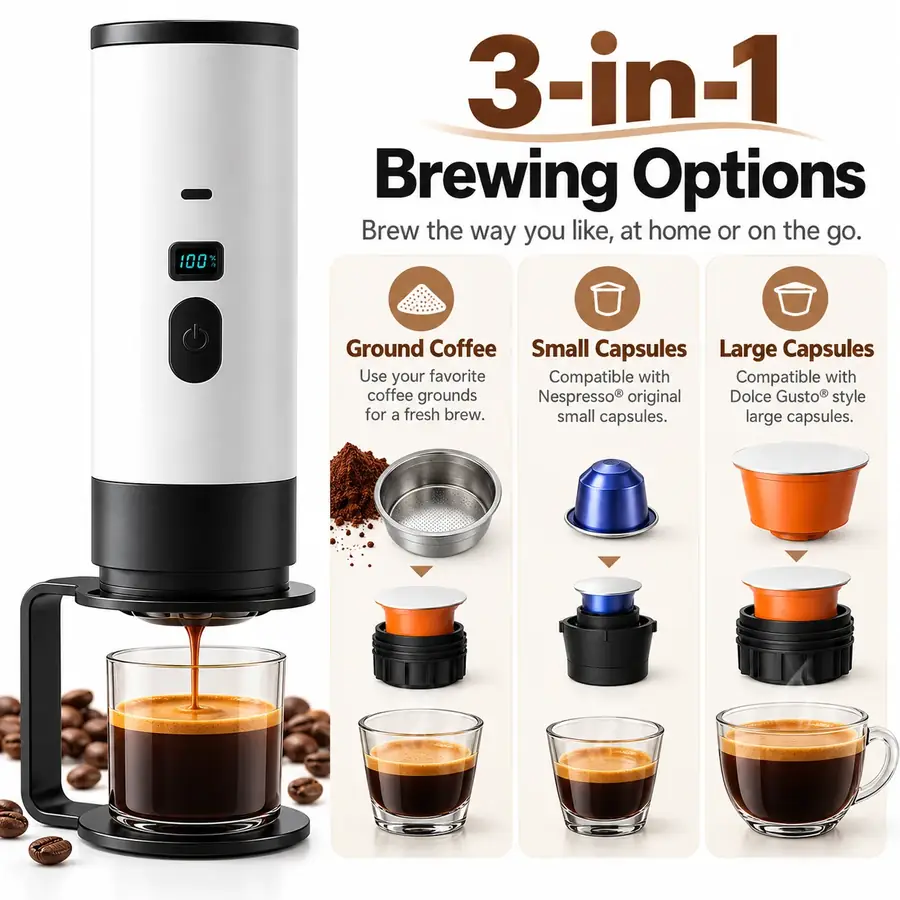 XYD-003 3-in-1 Portable Espresso Machine · Self-Heating & Rechargeable 05