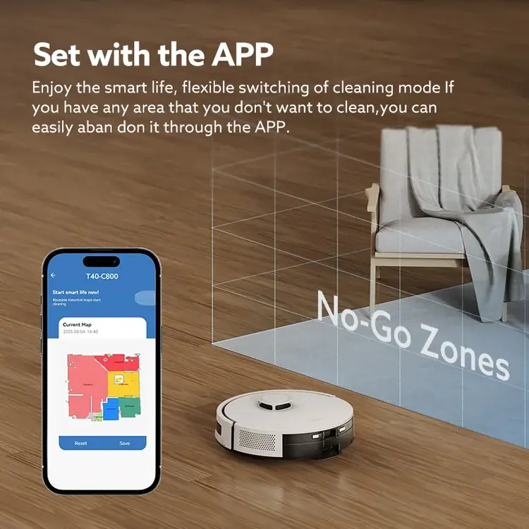 Robot aspirador y fregasuelos combo con estación de vaciado automático, limpieza automática, navegación LDS y control por app— 4