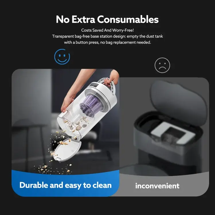 Robot aspirador y fregasuelos combo con estación de vaciado automático, limpieza automática, navegación LDS y control por app— 7